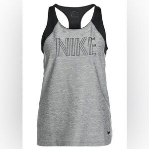 Nike Women's Gray and Black Tank Top
